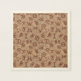 Cattle Brands on Wood Napkin