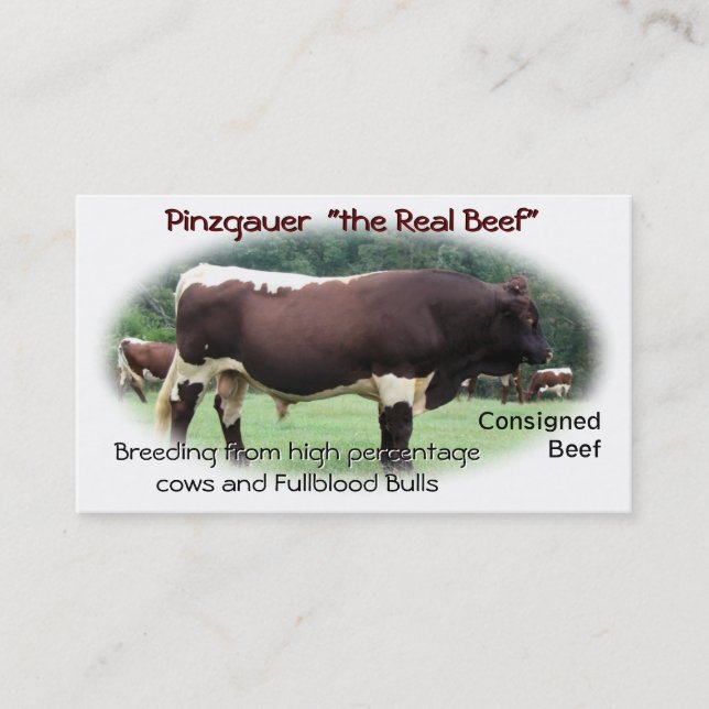 Cattle Business Card- customise & add your photo Business Card (Front)