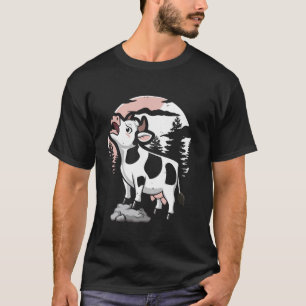 Cattle Cow Livestock - Farming Farmer Moon Howling T-Shirt