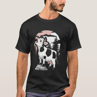 Cattle Cow Livestock - Farming Farmer Moon Howling T-Shirt