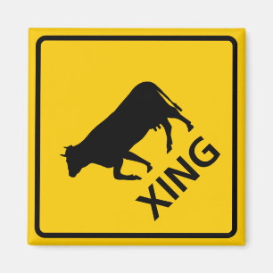 Cattle Crossing Highway Sign Magnet