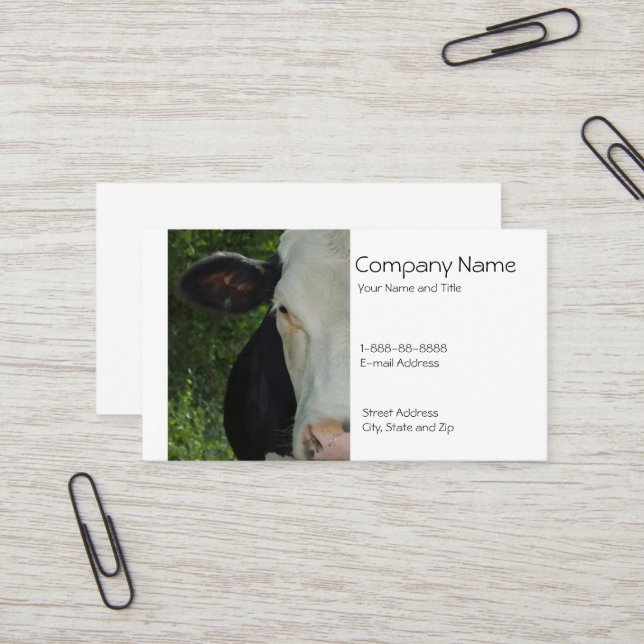 Cattle Dairy Farmer Business Card (Front/Back In Situ)