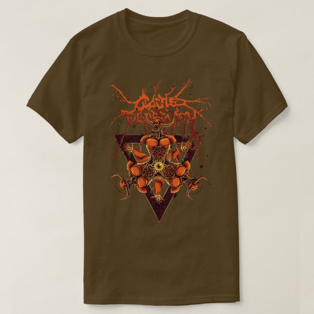 Cattle Decapitation Eyes Triangle T-Shirt (Design Front)