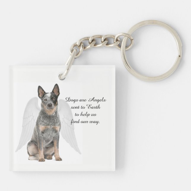 Cattle Dog Angel Keychain (Back)