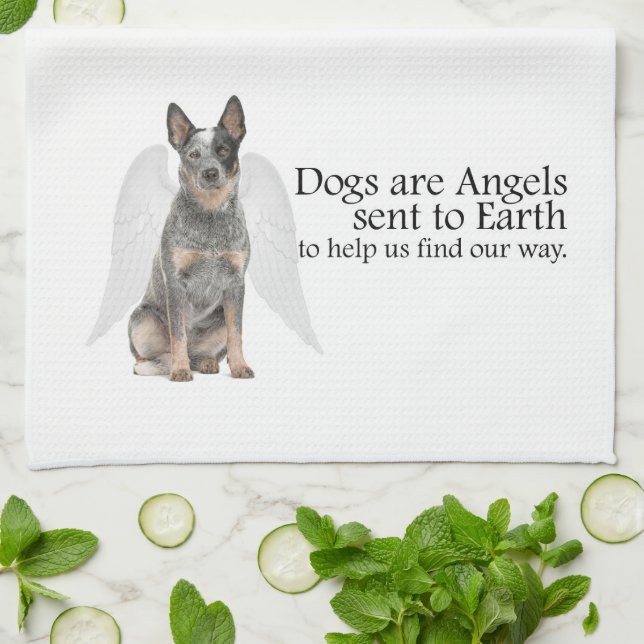 Cattle Dog Angel Kitchen Towel (Folded)