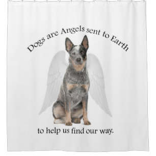 Cattle Dog Angel Shower Curtain