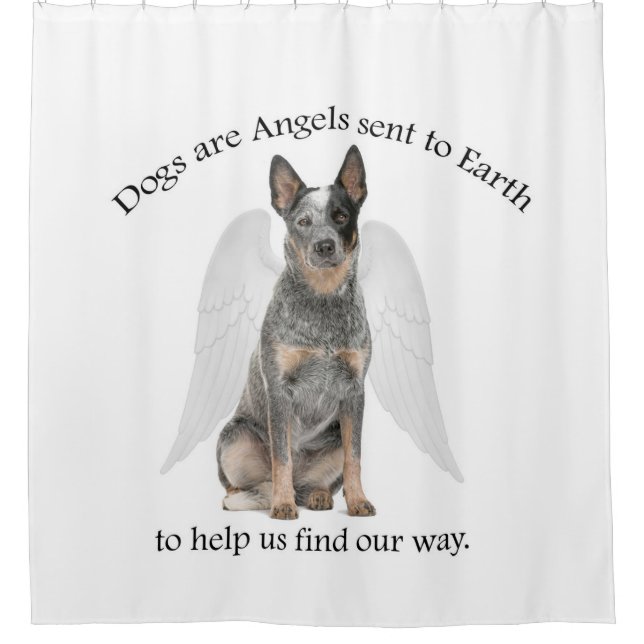 Cattle Dog Angel Shower Curtain (Front)