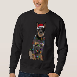 Cattle Dog Christmas Lights Xmas Dog Lover Santa H Sweatshirt