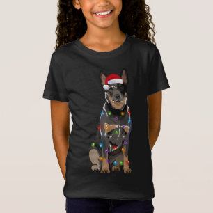 Cattle Dog Christmas Lights Xmas Dog Lover Santa H T-Shirt
