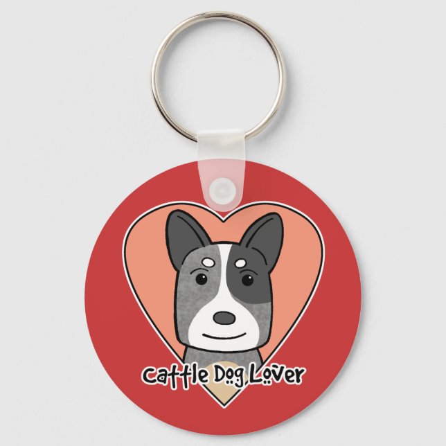 Cattle Dog Lover Key Ring (Front)
