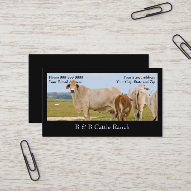 Cattle Farm Ranch Business Card (Front/Back In Situ)