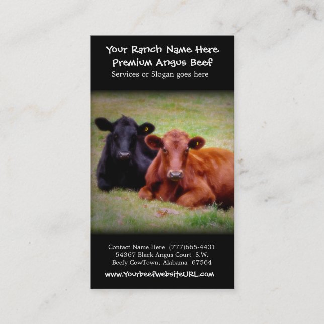 Cattle Farming Beef Ranch Business Card (Front)