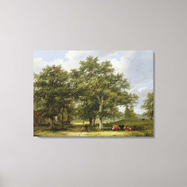 Cattle Grazing Canvas Print (Front)