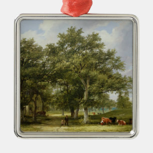 Cattle Grazing Metal Tree Decoration