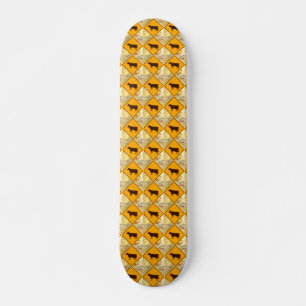 cattle guard yellow diamonds skateboard