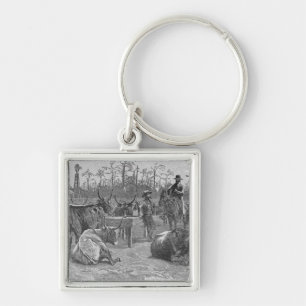 Cattle in a Kansas Corn Corral Key Ring