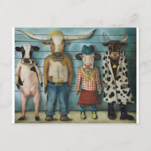 Cattle Line Up Postcard