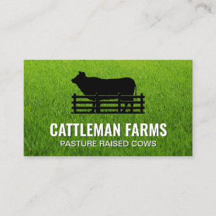 Cattle Livestock Logo   Grass Business Card