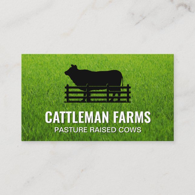 Cattle Livestock Logo | Grass Business Card (Front)
