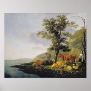 Cattle near a River Aelbert Cuyp Poster
