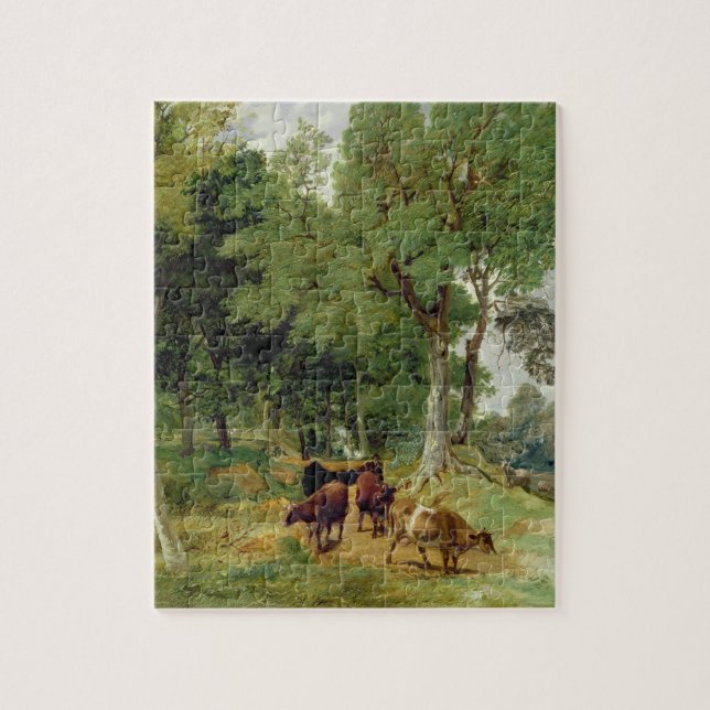 Cattle on a Devonshire Lane Jigsaw Puzzle (Vertical)