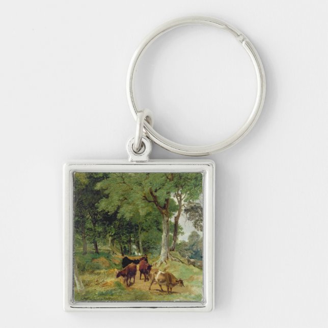 Cattle on a Devonshire Lane Key Ring (Front)