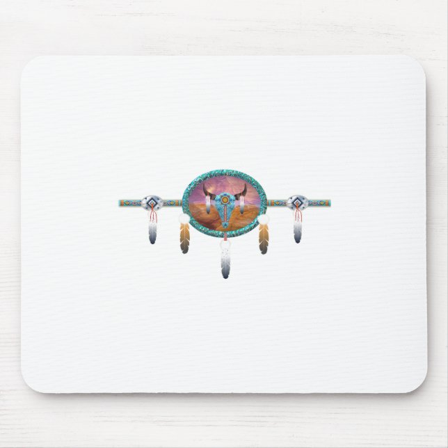 cattle skull mouse mat (Front)