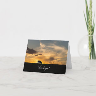 Cattle Sunset Silhouette Thank You Card