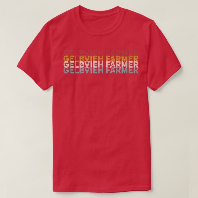 Cattle  Vintage Cow Gelbvieh Farmer  T-Shirt (Design Front)