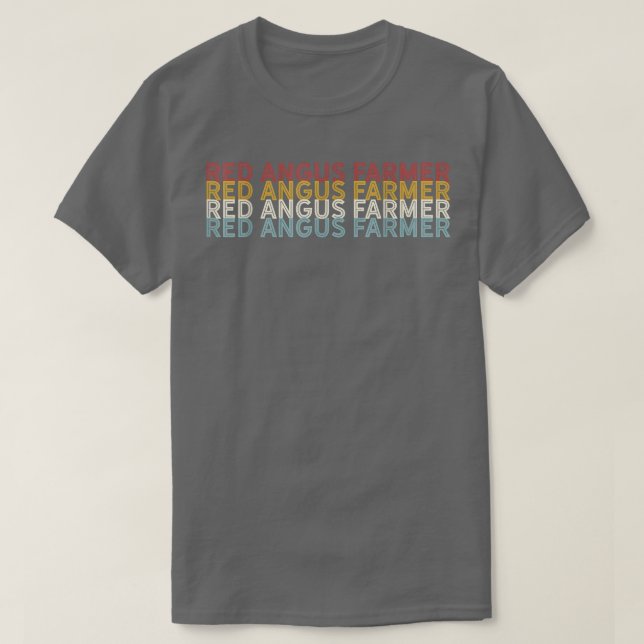 Cattle  Vintage Cow Red Angus Farmer  T-Shirt (Design Front)
