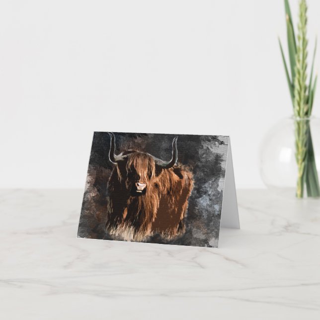 Cattle Western Cow Bull Notecard (Front)