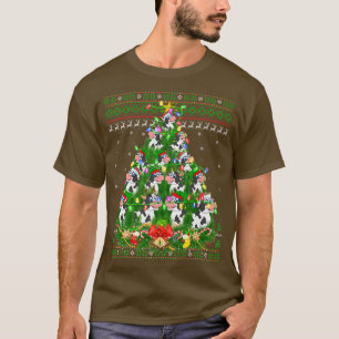 Cattle Xmas Lighting Tree Santa Cattle Ugly Christ T-Shirt