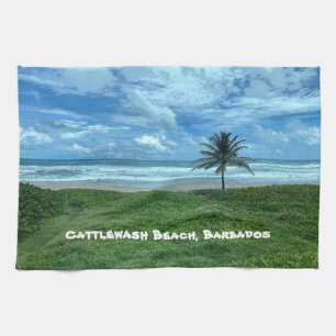 Cattlewash Beach, Barbados Tea Towel