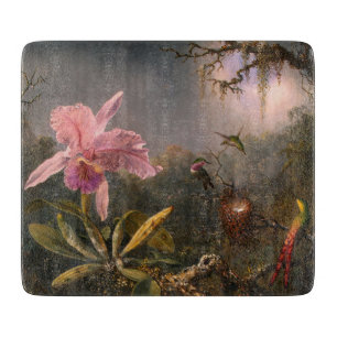Cattleya Orchid and Three Hummingbirds (Heade) Cutting Board