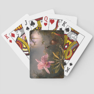 Cattleya Orchid and Three Hummingbirds (Heade) Playing Cards