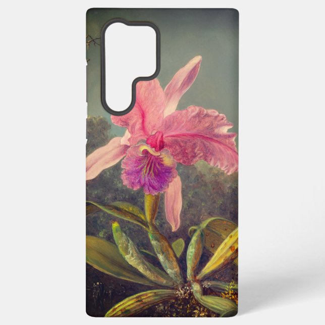 Cattleya Orchid and Three Hummingbirds Heade Samsung Galaxy S22 Ultra Case (Back)