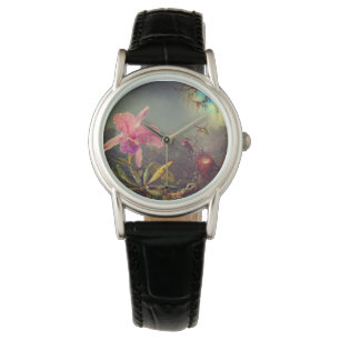 Cattleya Orchid and Three Hummingbirds Heade Watch