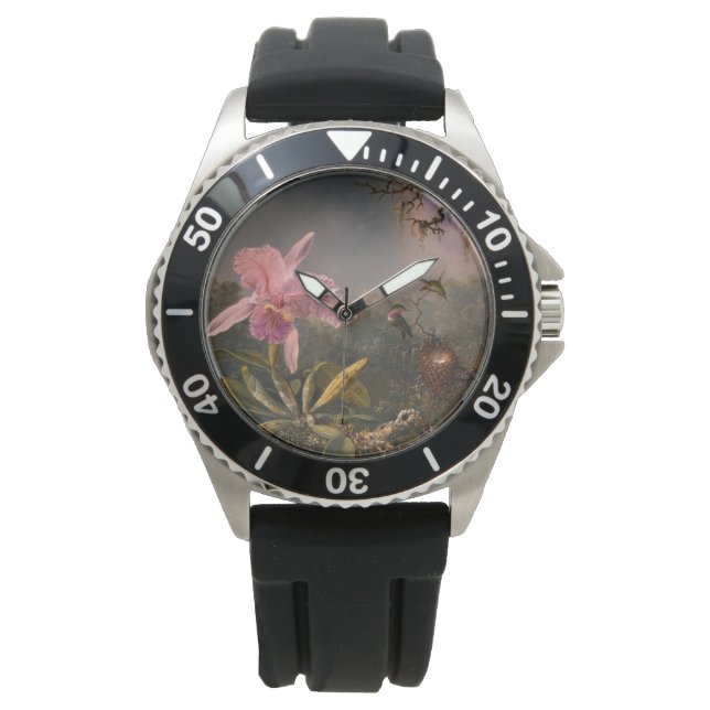 Cattleya Orchid and Three Hummingbirds (Heade) Watch (Front)