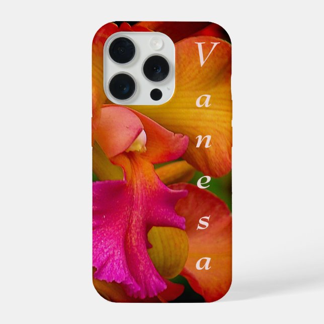 Cattleya Orchid Portrait iPhone Case (Back)