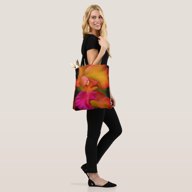 Cattleya Orchid Portrait Tote Bag (On Model)