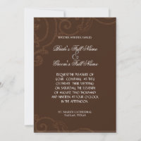 Cattleya Orchid Purple Brown - Wedding Invitation