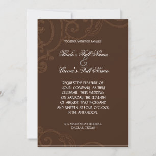 Cattleya Orchid Purple Brown - Wedding Invitation