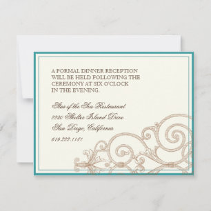 Cattleya Orchid taupe brown - Reception Invite