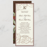 Cattleya Orchid taupe brown - Wedding Invitation