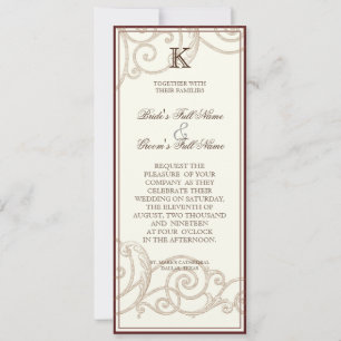 Cattleya Orchid taupe brown - Wedding Invitation