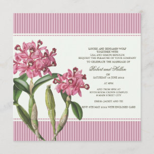 Cattleya Pink Orchid Wedding Invitation