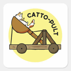 Catto-pult Cat Pun Sticker