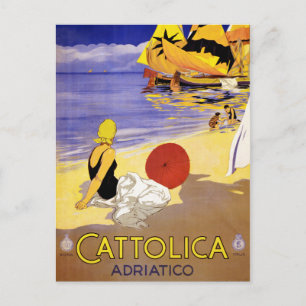 Cattolica Adriatico Italy Vintage Travel Poster Re Postcard