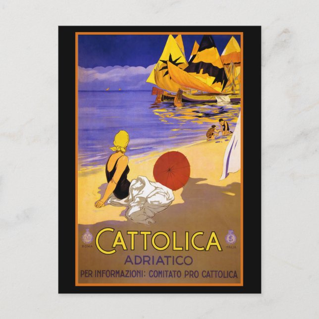 CATTOLICA ITALIAN RIVIERA TRAVEL POSTER POSTCARD (Front)