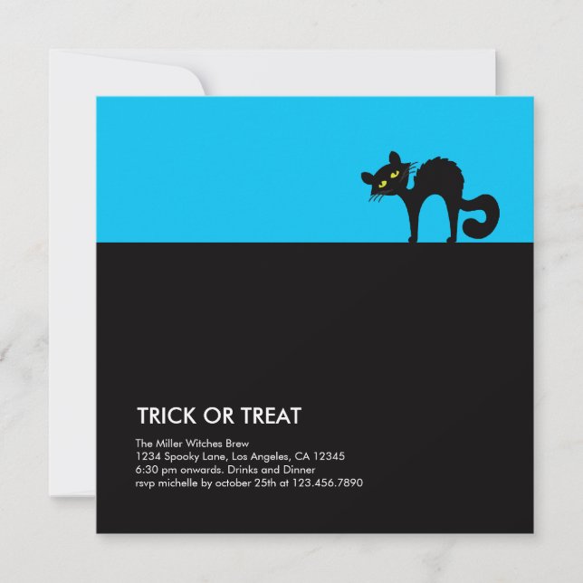 Catty Halloween Party Invitation (Front)